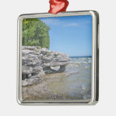 Cave Point Park Shoreline Metalen Ornament (Links)