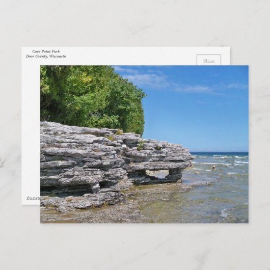 Cave Point Shoreline Briefkaart (Voorkant / Achterkant)