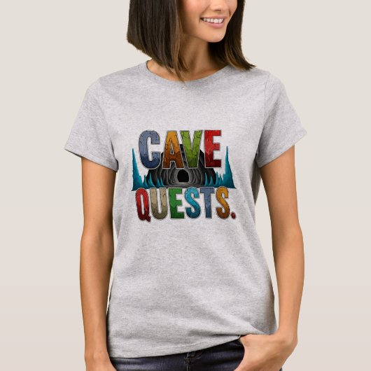 Cave Quests Adventure T-shirt ontwerp (Voorkant)