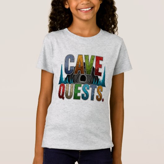 Cave Quests Vrouwen Avontuur Grafisch T-shirt (Voorkant)