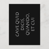 Cave quid dicis quando et cui briefkaart (Voorkant)