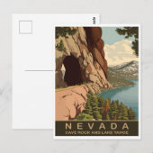 Cave Rock en Lake Tahoe Nevada, Reizen Briefkaart (Voorkant / Achterkant)