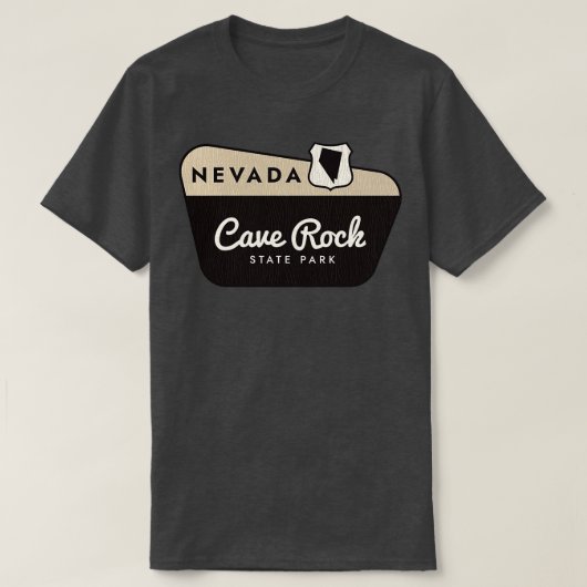 Cave Rock State Park Nevada welkomstbord T-shirt (Design voorkant)