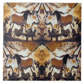 Cave Scribbles Horses Trivet Tegeltje (Voorkant)