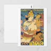 Cave Temples, zie India Travel Poster Briefkaart (Voorkant / Achterkant)