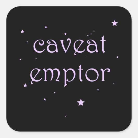Caveat Emptor - Carpe Diem Vierkante Sticker (Voorkant)