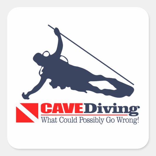 CAVEDiving Vierkante Sticker (Voorkant)