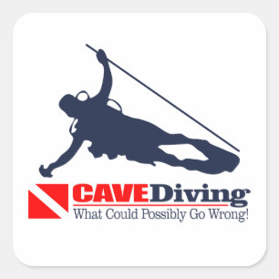 CAVEDiving Vierkante Sticker