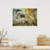 Cavehorsen van Chauvet en andere schoorstenen van  Poster (Keuken)