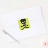 Caveira amarela vierkante sticker (Envelop)