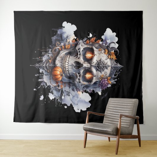 Caveira Flamejante Wandkleed (In Situ (horizontaal))