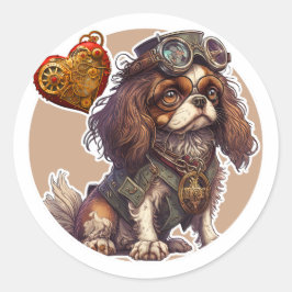 Cavelier King Charles Spaniel Dog Ronde Sticker