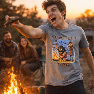 Caveman Aries   Grappige Zodiac Cartoon Art Tri-Blend Shirt