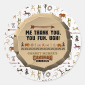 Caveman Chronicles Ronde Sticker (Voorkant)
