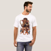 Caveman Dad and Son Mammoth Hunt T-shirt (Voorkant volledig)