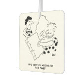 Caveman die een Letter-Cartoon schrijft Luchtverfrisser (Links)