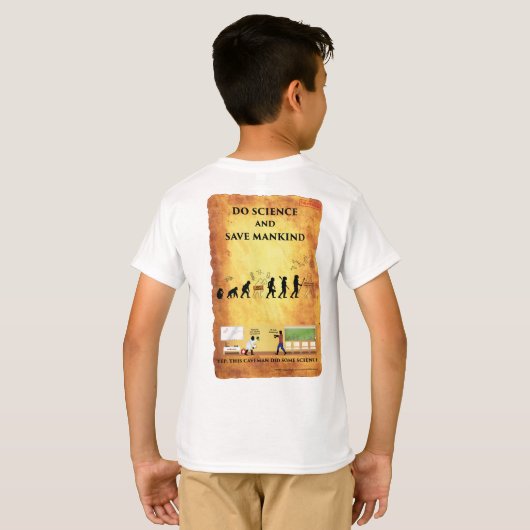 Caveman Doet Science Smart Gear kindershirt T-shirt (Achterkant volledig)