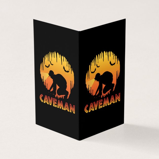 Caveman - Funny Caving Speleology Kaart (Buitenkant)