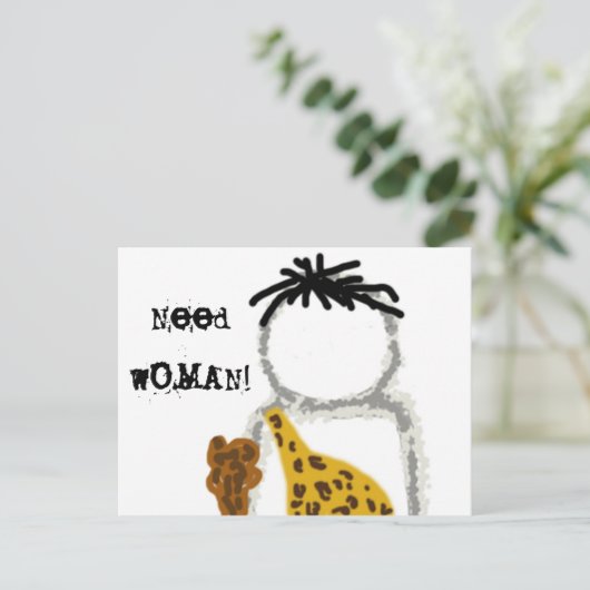 Caveman Ghost Briefkaart (Staand voorkant)