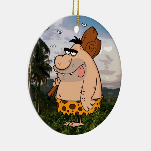 CAVEMAN HOLDING CLUB ORNAMENT (Rechts)