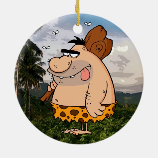 CAVEMAN HOLDING CLUB ORNAMENT (Achterkant)