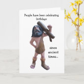 Caveman Humoristische gepersonaliseerde 50ste verj Kaart (Gele Bloem)