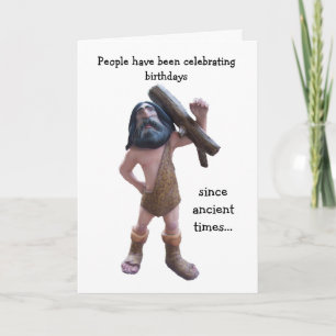 Caveman Humoristische gepersonaliseerde 50ste verj Kaart