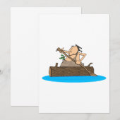 Caveman in een kano kaart (Voorkant / Achterkant)