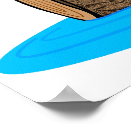 Caveman in een kano poster (Hoek)