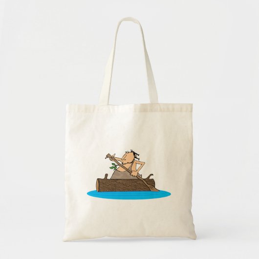 Caveman in een kano tote bag (Voorkant)