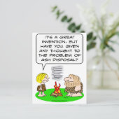 caveman invent brandbestrijding briefkaart (Staand voorkant)