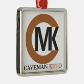 Caveman Keto Kerstversier Metalen Ornament (Rechts)