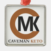 Caveman Keto Kerstversier Metalen Ornament (Voorkant)