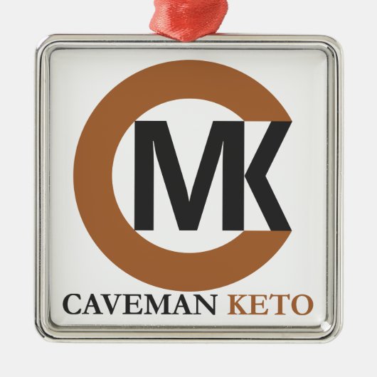 Caveman Keto Kerstversier Metalen Ornament (Voorkant)