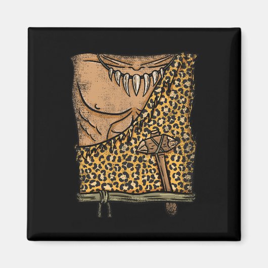 Caveman kostuum Halloween Magneet (Voorkant)