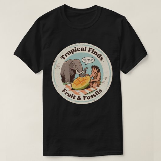 Caveman Mammoet Mango Ontdekking T-shirt (Design voorkant)