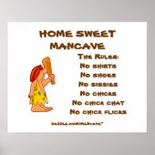 Caveman Mancave Rules2 Poster (Voorkant)