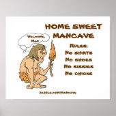 Caveman Mancave Rules Poster (Voorkant)