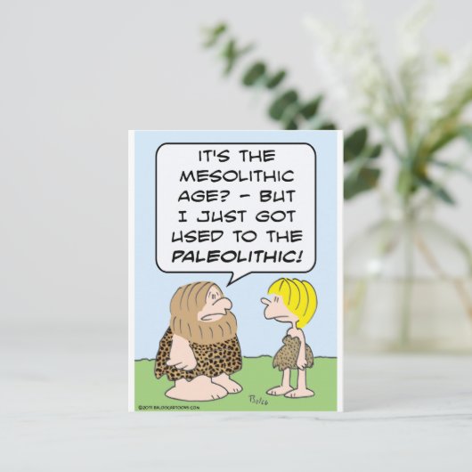 caveman mesolithic paleolithic briefkaart (Staand voorkant)