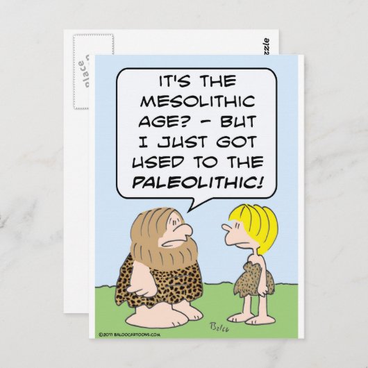 caveman mesolithic paleolithic briefkaart (Voorkant / Achterkant)