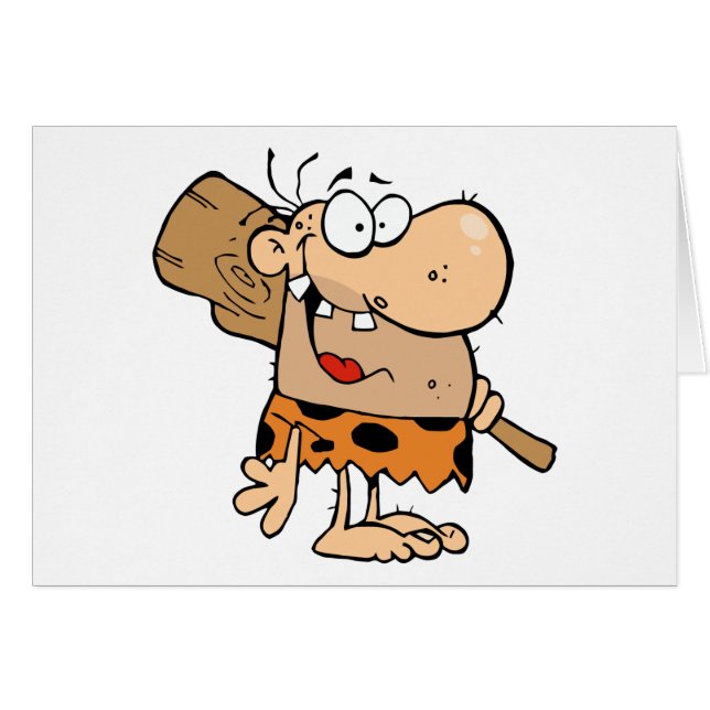 Caveman met club (Voorkant Horizontaal)