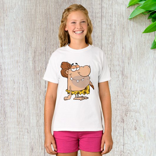 Caveman Met Club Meisjes T-shirt