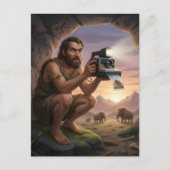 Caveman met een camera briefkaart (Voorkant)