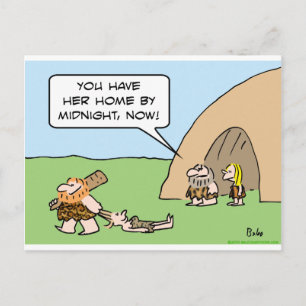 caveman middernacht versleept haaruitdatering briefkaart