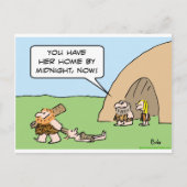 caveman middernacht versleept haaruitdatering briefkaart (Voorkant)