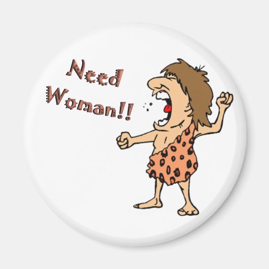 Caveman ronde magneet (Voorkant)