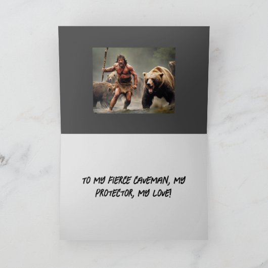 CAVEMAN VERJAARDAG KAART (Binnen)