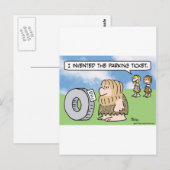 caveman wiel bedacht parkeerkaartje briefkaart (Voorkant / Achterkant)