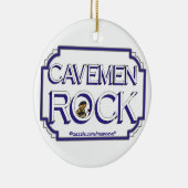Cavemen Rock BW Keramisch Ornament (Rechts)