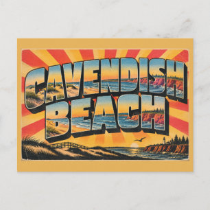 Cavendish Beach PEI Duinen Rode Kliffen Kunst Briefkaart